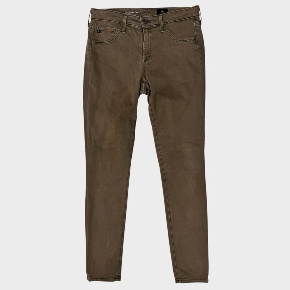 AG Adriano Goldschmied 28R Olive Green The Legging Ankle Super Skinny